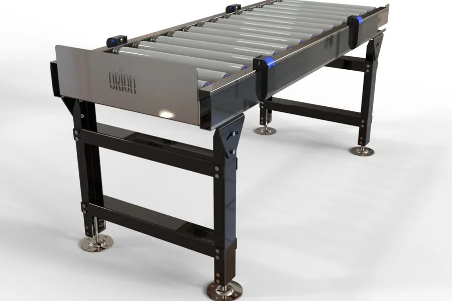 Orion powered roller unit handling conveyor carrying cartons